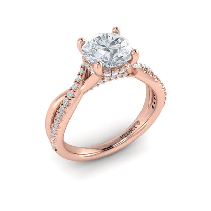 Entwined Hidden Halo Engagement Ring