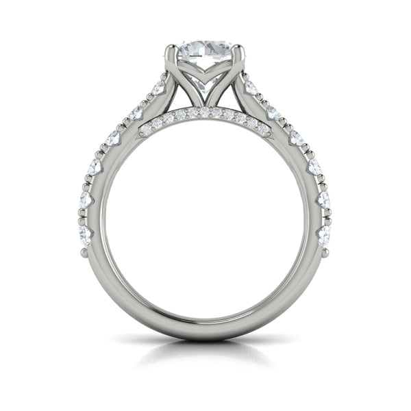 Round Classic Engagement Ring in Platinum by Vlora Bridal