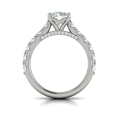 Round Classic Engagement Ring in Platinum by Vlora Bridal