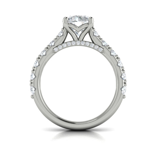 Round Classic Engagement Ring in Platinum by Vlora Bridal