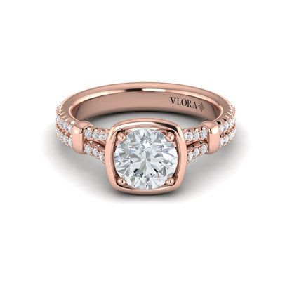Diamond Frame Pavé Engagement Ring