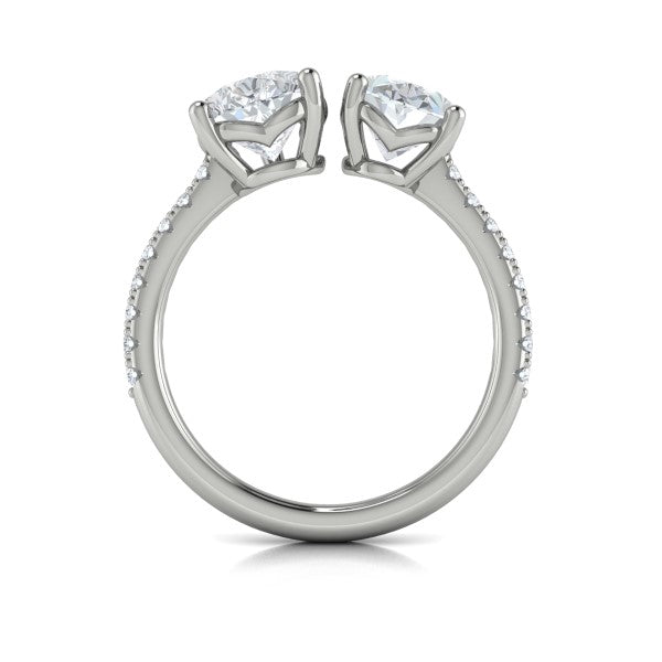 Two Stone Engagement Ring in Platinum by Vlora Bridal