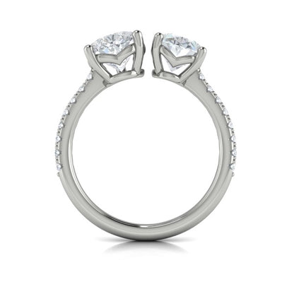 Two Stone Engagement Ring in Platinum by Vlora Bridal