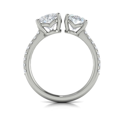 Two Stone Engagement Ring in Platinum by Vlora Bridal