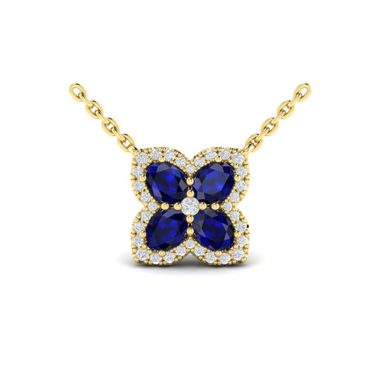 Petal Sapphire Blossom Pendant
