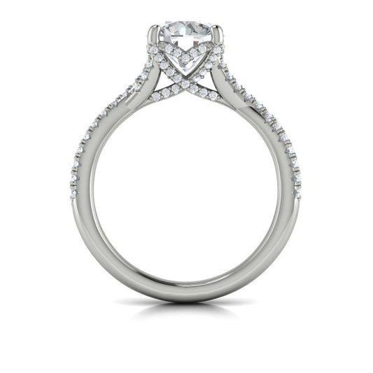 Round Classic Engagement Ring in Platinum by Vlora Bridal
