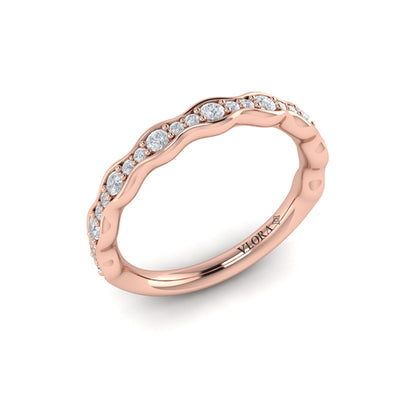 Stackables Wedding Band in 14K Rose Gold by Vlora Bridal