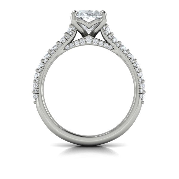 Oval Classic Engagement Ring in Platinum by Vlora Bridal