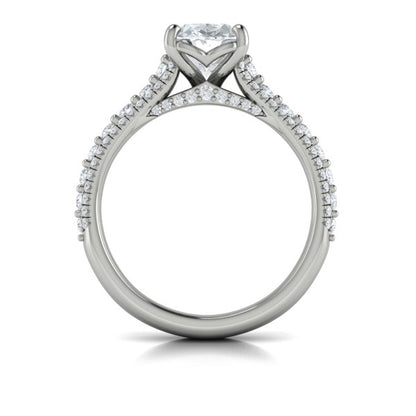 Oval Classic Engagement Ring in Platinum by Vlora Bridal