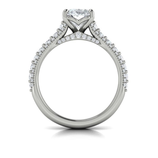 Oval Classic Engagement Ring in Platinum by Vlora Bridal