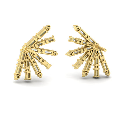 Baguette Radiant Diamond Stud Earrings