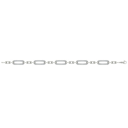 Diamond East West Open Oval Link Bracelet