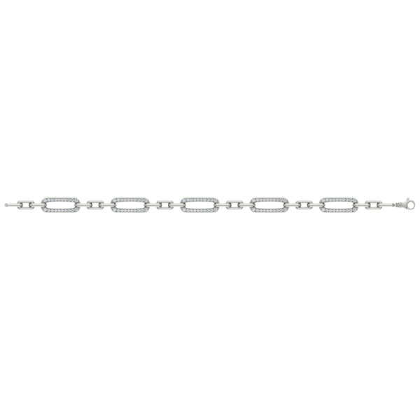 Diamond East West Open Oval Link Bracelet