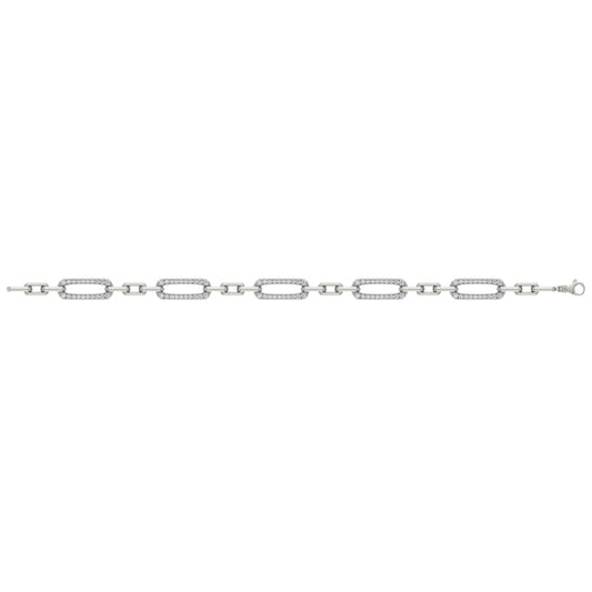 Diamond East West Open Oval Link Bracelet