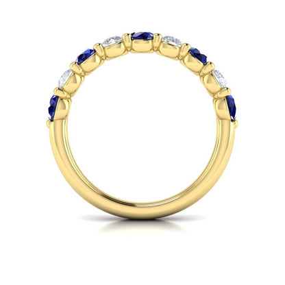Classic Sapphire and Diamond Stackable Band