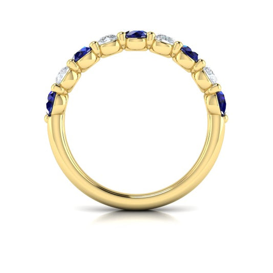 Classic Sapphire and Diamond Stackable Band