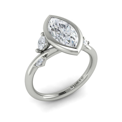 Marquise Bezel Diamond Accent Ring