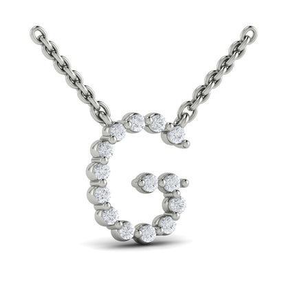 Diamond Alphabet Pendant Necklace, G