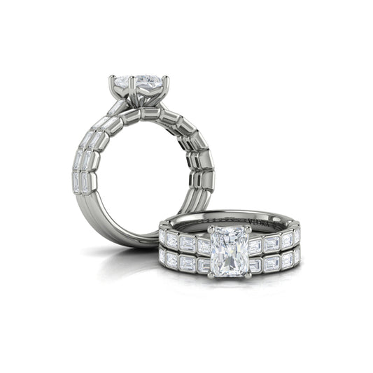 Matching Band for Bezeled Emerald Cut Engagement Ring