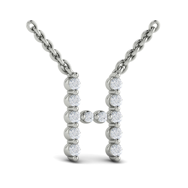Diamond Alphabet Pendant Necklace, H