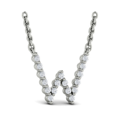 Diamond Alphabet Pendant Necklace, W