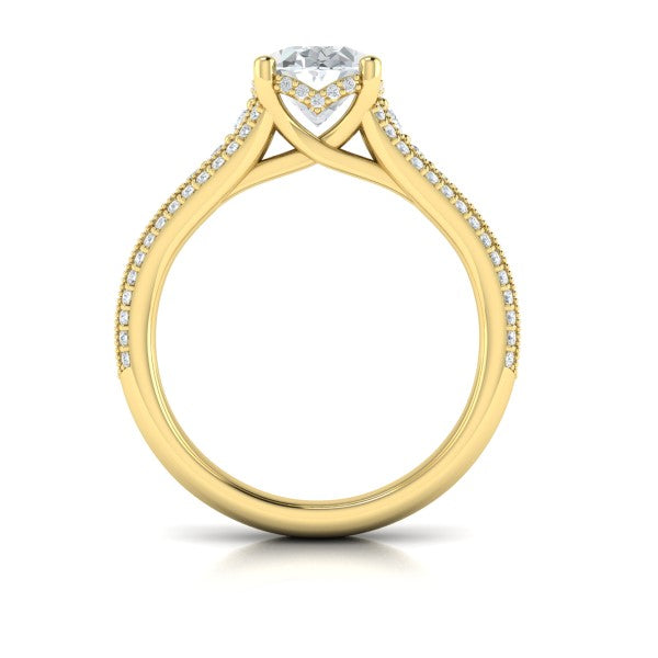 Elegant Oval Modern Vintage Engagement Ring