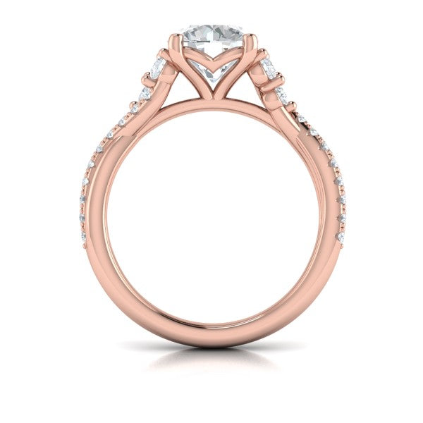 Entwined Round Engagement Ring