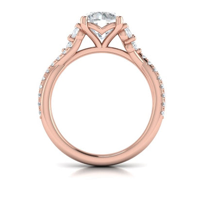 Entwined Round Engagement Ring