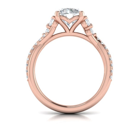 Entwined Round Engagement Ring