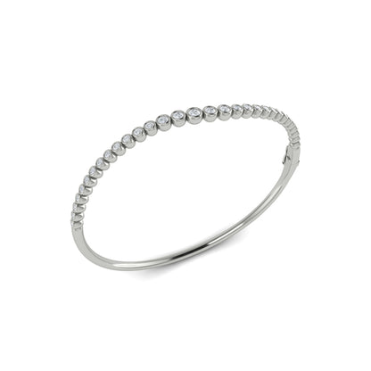 Graduated Bezel Set Diamond Bangle