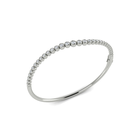 Graduated Bezel Set Diamond Bangle