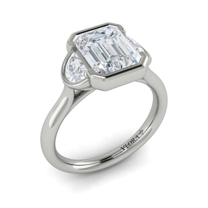Bezel Three-Stone Engagement Ring