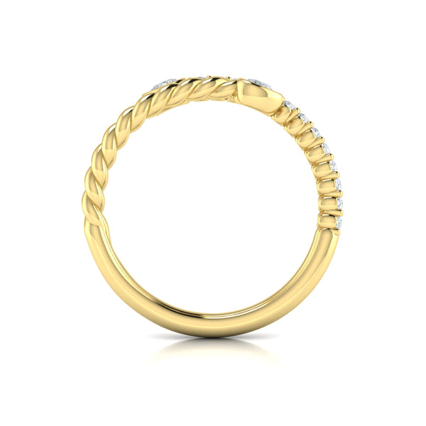 Beaded Bypass Stackable Ring