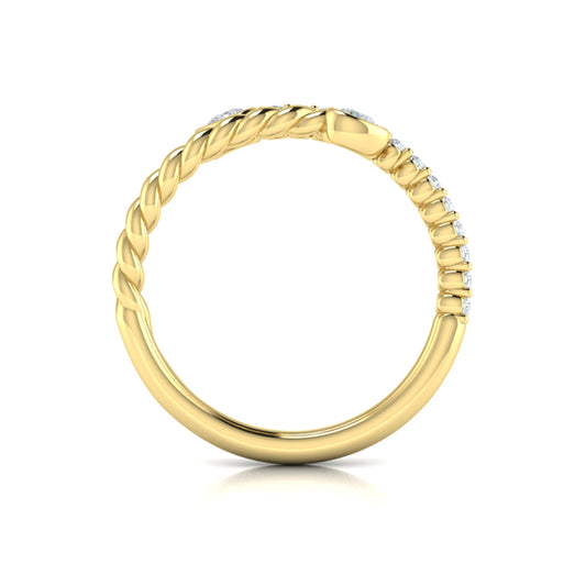 Beaded Bypass Stackable Ring