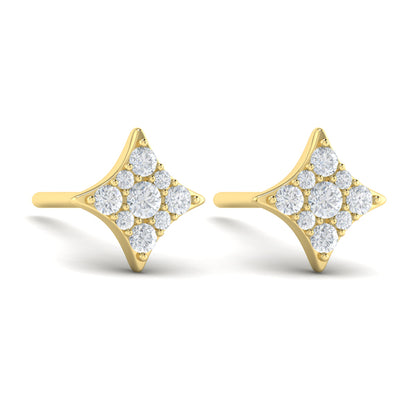 Diamond Cluster Star Stud Earrings