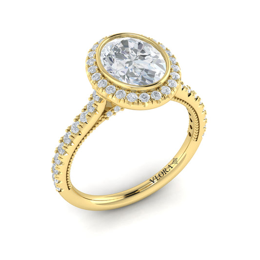 Regal Halo Oval Engagement Ring