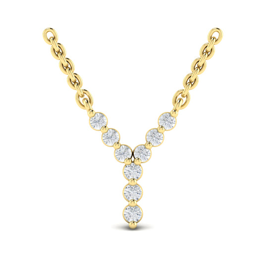 Diamond Alphabet Pendant Necklace, Y