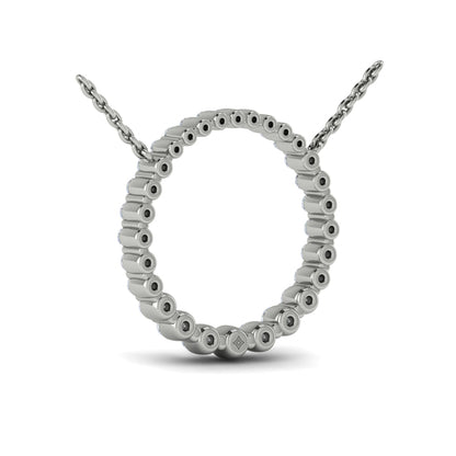 Graduated Round Diamond Open Circle Pendant