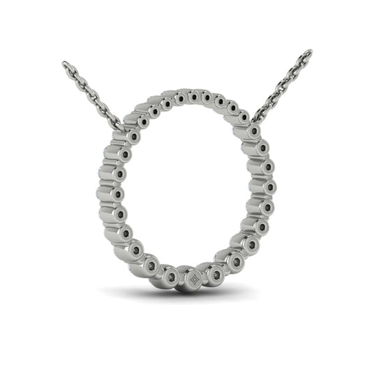 Graduated Round Diamond Open Circle Pendant