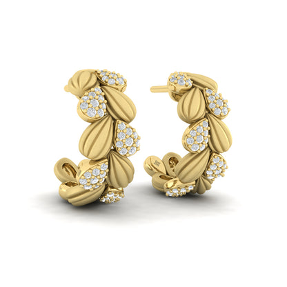 Scalloped Hoop Earrings with Satin Finish