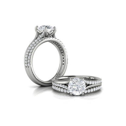 Matching Bands Wedding Band in 14K White Gold by Vlora Bridal