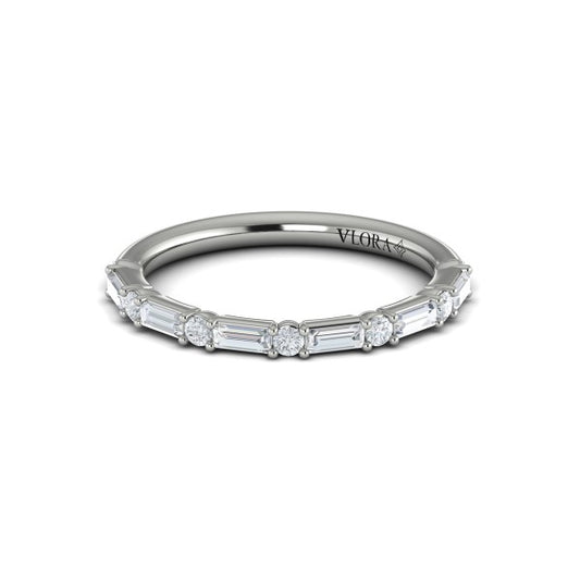 Matching Bands Wedding Band in 14K White Gold by Vlora Bridal