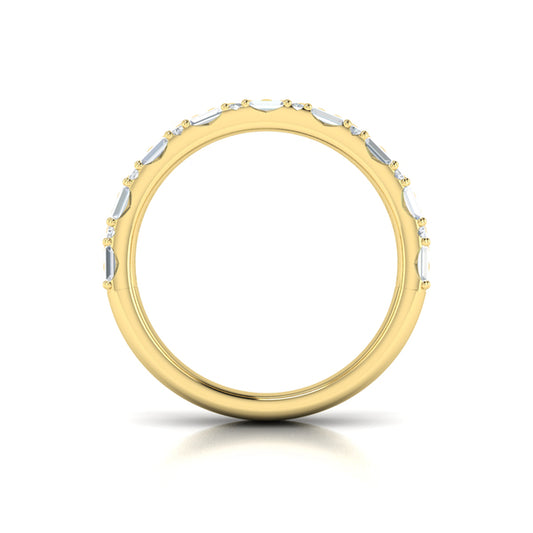 Diamond Baguette Textured Band