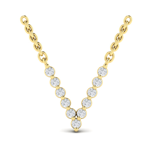 Diamond Alphabet Pendant Necklace, V