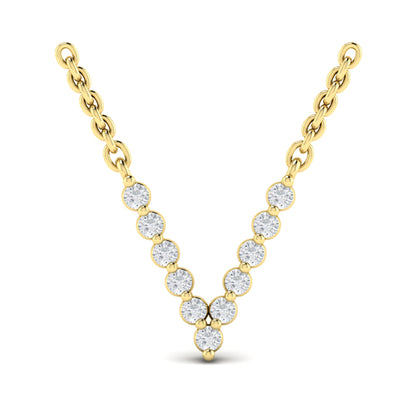 Diamond Alphabet Pendant Necklace, V