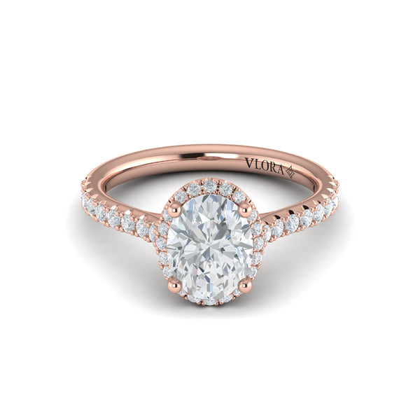 Graceful Halo Oval Engagement Ring