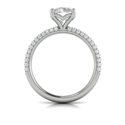 Shimmering Engagement Ring with Micropave Band