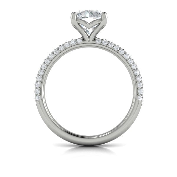 Round Classic Engagement Ring in Platinum by Vlora Bridal