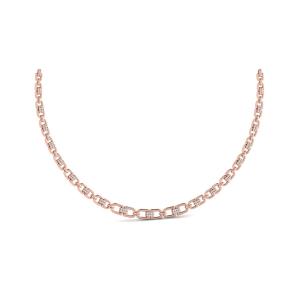 Linked Curves with Diamond Accent Necklace
