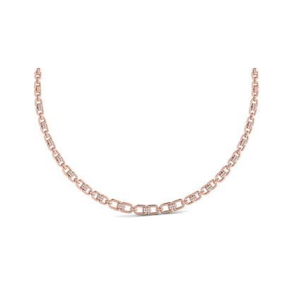 Linked Curves with Diamond Accent Necklace